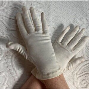vintage 60s German white satin gloves